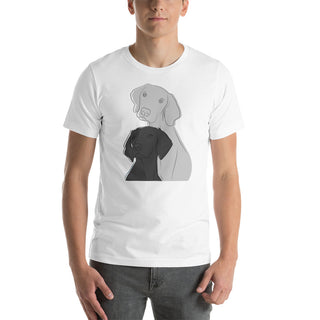 Two Vizslas T-Shirt Unisex Breed Tee in White